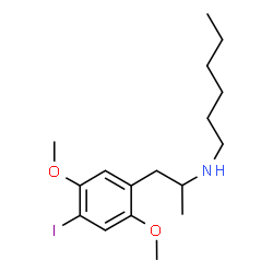 ChemSpider 2D Image | N-[1-(4-Iodo-2,5-dimethoxyphenyl)-2-propanyl]-1-hexanamine | C17H28INO2