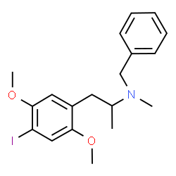 ChemSpider 2D Image | N-Benzyl-1-(4-iodo-2,5-dimethoxyphenyl)-N-methyl-2-propanamine | C19H24INO2