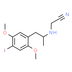 ChemSpider 2D Image | {[1-(4-Iodo-2,5-dimethoxyphenyl)-2-propanyl]amino}acetonitrile | C13H17IN2O2