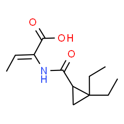 ChemSpider 2D Image | (2Z)-2-{[(2,2-Diethylcyclopropyl)carbonyl]amino}-2-butenoic acid | C12H19NO3