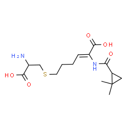 ChemSpider 2D Image | (2Z)-6-[(2-Amino-2-carboxyethyl)sulfanyl]-2-{[(2,2-dimethylcyclopropyl)carbonyl]amino}-2-hexenoic acid | C15H24N2O5S