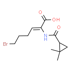 ChemSpider 2D Image | (2Z)-6-Bromo-2-{[(2,2-dimethylcyclopropyl)carbonyl]amino}-2-hexenoic acid | C12H18BrNO3