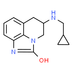 ChemSpider 2D Image | 5-[(Cyclopropylmethyl)amino]-5,6-dihydro-4H-imidazo[4,5,1-ij]quinolin-2(1H)-one | C14H17N3O
