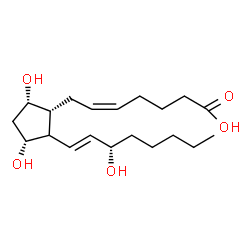 ChemSpider 2D Image | (5Z,9alpha,11alpha,12xi,13E,15S)-9,11,15-Trihydroxyprosta-5,13-dien-1-oic acid | C20H34O5
