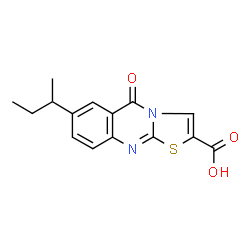 ChemSpider 2D Image | 7-sec-Butyl-5-oxo-5H-[1,3]thiazolo[2,3-b]quinazoline-2-carboxylic acid | C15H14N2O3S