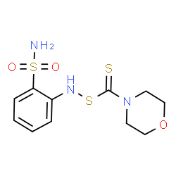 ChemSpider 2D Image | 2-{[(4-Morpholinylcarbonothioyl)sulfanyl]amino}benzenesulfonamide | C11H15N3O3S3