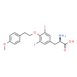 ChemSpider 2D Image | (2R)-2-amino-3-[3,5-diiodo-4-[2-(4-methoxyphenyl)ethoxy]phenyl]propanoic acid | C18H19I2NO4