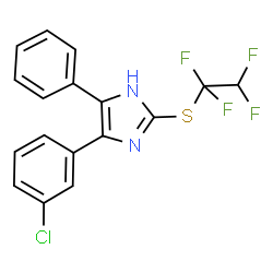 ChemSpider 2D Image | 4-(3-Chlorophenyl)-5-phenyl-2-[(1,1,2,2-tetrafluoroethyl)sulfanyl]-1H-imidazole | C17H11ClF4N2S