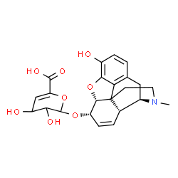 ChemSpider 2D Image | (5alpha,6alpha)-3-Hydroxy-17-methyl-7,8-didehydro-4,5-epoxymorphinan-6-yl 4-deoxyhex-4-enopyranosiduronic acid | C23H25NO8