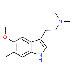 ChemSpider 2D Image | 2-(5-Methoxy-6-methyl-1H-indol-3-yl)-N,N-dimethylethanamine | C14H20N2O