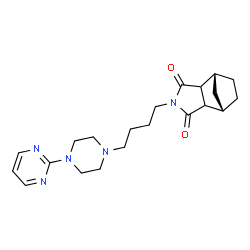 ChemSpider 2D Image | (1R,7S)-4-{4-[4-(2-Pyrimidinyl)-1-piperazinyl]butyl}-4-azatricyclo[5.2.1.0~2,6~]decane-3,5-dione | C21H29N5O2