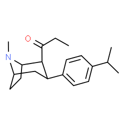 ChemSpider 2D Image | 1-[3-(4-Isopropylphenyl)-8-methyl-8-azabicyclo[3.2.1]oct-2-yl]-1-propanone | C20H29NO