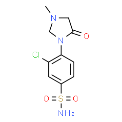 ChemSpider 2D Image | 3-Chloro-4-(3-methyl-5-oxo-1-imidazolidinyl)benzenesulfonamide | C10H12ClN3O3S