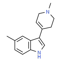 ChemSpider 2D Image | 5-Methyl-3-(1-methyl-1,2,3,6-tetrahydro-4-pyridinyl)-1H-indole | C15H18N2