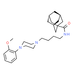 ChemSpider 2D Image | (3s,5s,7s)-N-{4-[4-(2-Methoxyphenyl)-1-piperazinyl]butyl}-1-adamantanecarboxamide | C26H39N3O2