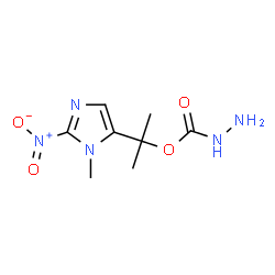 ChemSpider 2D Image | 2-(1-Methyl-2-nitro-1H-imidazol-5-yl)-2-propanyl hydrazinecarboxylate | C8H13N5O4