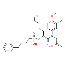ChemSpider 2D Image | N-[(2S)-6-Amino-2-{[hydroxy(4-phenylbutyl)phosphoryl]oxy}hexanoyl]-N-(3,4-dimethoxyphenyl)glycine | C26H37N2O8P