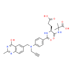 ChemSpider 2D Image | N-(4-{[(4-hydroxy-2-methylquinazolin-6-yl)methyl](prop-2-yn-1-yl)amino}benzoyl)-L-alpha-glutamyl-2-methylalanine | C29H31N5O7