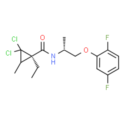 ChemSpider 2D Image | (1R)-2,2-Dichloro-N-[(2R)-1-(2,5-difluorophenoxy)-2-propanyl]-1-ethyl-3-methylcyclopropanecarboxamide | C16H19Cl2F2NO2