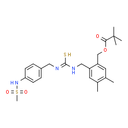 ChemSpider 2D Image | 4,5-Dimethyl-2-{[({4-[(methylsulfonyl)amino]benzyl}carbamothioyl)amino]methyl}benzyl pivalate | C24H33N3O4S2