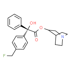 ChemSpider 2D Image | 1-Azabicyclo[2.2.2]oct-3-yl (2S)-[4-(fluoromethyl)phenyl](hydroxy)phenylacetate | C22H24FNO3