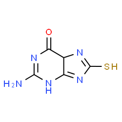 ChemSpider 2D Image | 2-Amino-8-thioxo-1,5,7,8-tetrahydro-6H-purin-6-one | C5H5N5OS