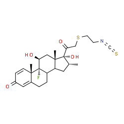 ChemSpider 2D Image | (8xi,11beta,14xi,16alpha)-9-Fluoro-11,17-dihydroxy-21-[(2-isothiocyanatoethyl)sulfanyl]-16-methylpregna-1,4-diene-3,20-dione | C25H32FNO4S2