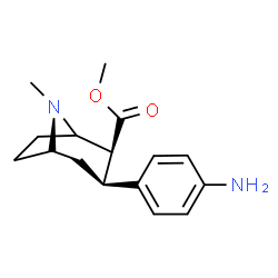 ChemSpider 2D Image | methyl (3S,4S,8S)-3-(4-aminophenyl)-8-methyl-8-azabicyclo[3.2.1]octane-4-carboxylate | C16H22N2O2
