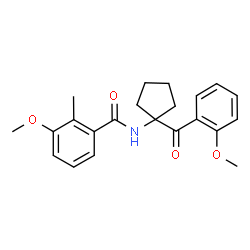 ChemSpider 2D Image | 3-Methoxy-N-[1-(2-methoxybenzoyl)cyclopentyl]-2-methylbenzamide | C22H25NO4