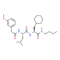 ChemSpider 2D Image | N-[(3-Methoxyphenyl)acetyl]-L-leucyl-N-butyl-3-cyclohexyl-N-methyl-L-alaninamide | C29H47N3O4