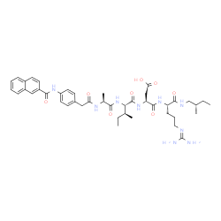 ChemSpider 2D Image | N-{[4-(2-Naphthoylamino)phenyl]acetyl}-L-alanyl-L-isoleucyl-L-alpha-aspartyl-N-[(2S)-2-methylbutyl]-L-argininamide | C43H59N9O8