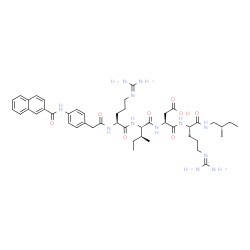 ChemSpider 2D Image | N~2~-{[4-(2-Naphthoylamino)phenyl]acetyl}-L-arginyl-L-isoleucyl-L-alpha-aspartyl-N-[(2S)-2-methylbutyl]-L-argininamide | C46H66N12O8