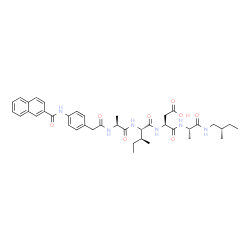 ChemSpider 2D Image | N-{[4-(2-Naphthoylamino)phenyl]acetyl}-L-alanyl-L-isoleucyl-L-alpha-aspartyl-N-[(2S)-2-methylbutyl]-L-alaninamide | C40H52N6O8