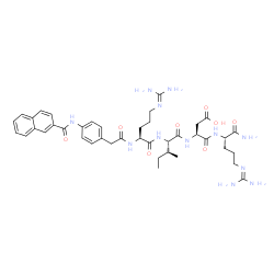 ChemSpider 2D Image | N~2~-{[4-(2-Naphthoylamino)phenyl]acetyl}-L-arginyl-L-isoleucyl-L-alpha-aspartyl-L-argininamide | C41H56N12O8