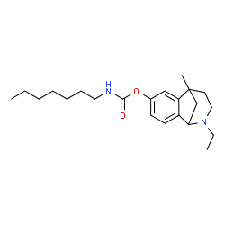 ChemSpider 2D Image | 9-Ethyl-1-methyl-9-azatricyclo[6.3.1.0~2,7~]dodeca-2,4,6-trien-4-yl heptylcarbamate | C22H34N2O2