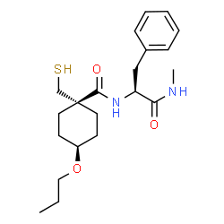 ChemSpider 2D Image | N-Methyl-Nalpha-{[trans-4-propoxy-1-(sulfanylmethyl)cyclohexyl]carbonyl}-L-phenylalaninamide | C21H32N2O3S