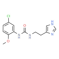 ChemSpider 2D Image | 1-(5-Chloro-2-methoxyphenyl)-3-[2-(1H-imidazol-4-yl)ethyl]urea | C13H15ClN4O2