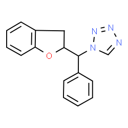 ChemSpider 2D Image | 1-[2,3-Dihydro-1-benzofuran-2-yl(phenyl)methyl]-1H-tetrazole | C16H14N4O