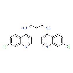 ChemSpider 2D Image | N,N'-Bis(7-chloro-4-quinolinyl)-1,3-propanediamine | C21H18Cl2N4