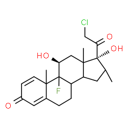 ChemSpider 2D Image | (8xi,9xi,10xi,11beta,13xi,14xi)-21-Chloro-9-fluoro-11,17-dihydroxy-16-methylpregna-1,4-diene-3,20-dione | C22H28ClFO4