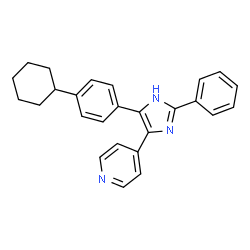 ChemSpider 2D Image | 4-[4-(4-Cyclohexylphenyl)-2-phenyl-1H-imidazol-5-yl]pyridine | C26H25N3