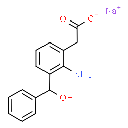ChemSpider 2D Image | Sodium {2-amino-3-[hydroxy(phenyl)methyl]phenyl}acetate | C15H14NNaO3