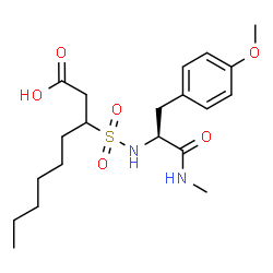 ChemSpider 2D Image | 3-{[(2S)-3-(4-Methoxyphenyl)-1-(methylamino)-1-oxo-2-propanyl]sulfamoyl}nonanoic acid | C20H32N2O6S