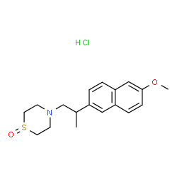 ChemSpider 2D Image | 4-[2-(6-Methoxy-2-naphthyl)propyl]thiomorpholine 1-oxide hydrochloride (1:1) | C18H24ClNO2S