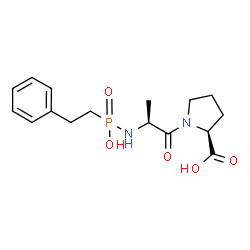 ChemSpider 2D Image | N-[Hydroxy(2-phenylethyl)phosphoryl]-L-alanyl-L-proline | C16H23N2O5P