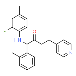 ChemSpider 2D Image | 1-[(2-Fluoro-4-methylphenyl)amino]-1-(2-methylphenyl)-4-(4-pyridinyl)-2-butanone | C23H23FN2O