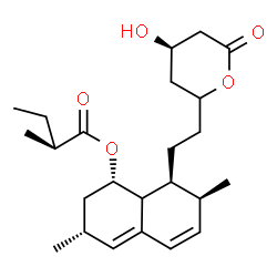 ChemSpider 2D Image | (1S,3R,7S,8S)-8-{2-[(4R)-4-Hydroxy-6-oxotetrahydro-2H-pyran-2-yl]ethyl}-3,7-dimethyl-1,2,3,7,8,8a-hexahydro-1-naphthalenyl (2S)-2-methylbutanoate | C24H36O5