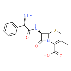 ChemSpider 2D Image | (7R)-7-{[(2S)-2-Amino-2-phenylacetyl]amino}-3-methyl-8-oxo-5-thia-1-azabicyclo[4.2.0]oct-2-ene-2-carboxylic acid | C16H17N3O4S