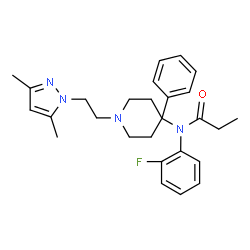 ChemSpider 2D Image | N-{1-[2-(3,5-Dimethyl-1H-pyrazol-1-yl)ethyl]-4-phenyl-4-piperidinyl}-N-(2-fluorophenyl)propanamide | C27H33FN4O