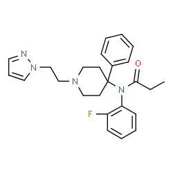 ChemSpider 2D Image | N-(2-Fluorophenyl)-N-{4-phenyl-1-[2-(1H-pyrazol-1-yl)ethyl]-4-piperidinyl}propanamide | C25H29FN4O
